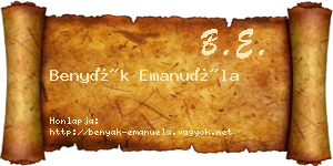 Benyák Emanuéla névjegykártya